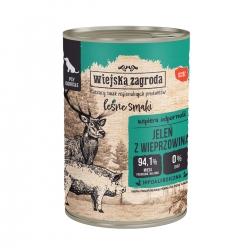 Karma mokra dla psa Wiejska Zagroda Leśne smaki jeleń z wieprzowiną 400 g